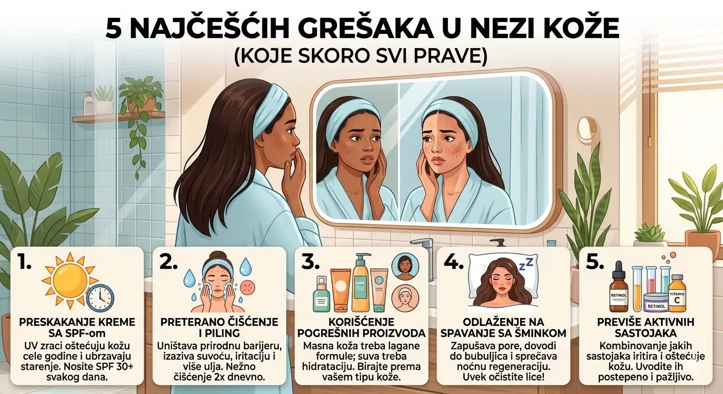 5 najčešćih grešaka u nezi kože (koje skoro svi prave)