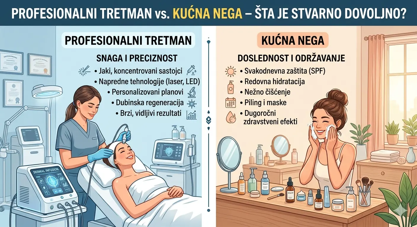 Profesionalni tretman vs. kućna nega – šta je stvarno dovoljno?